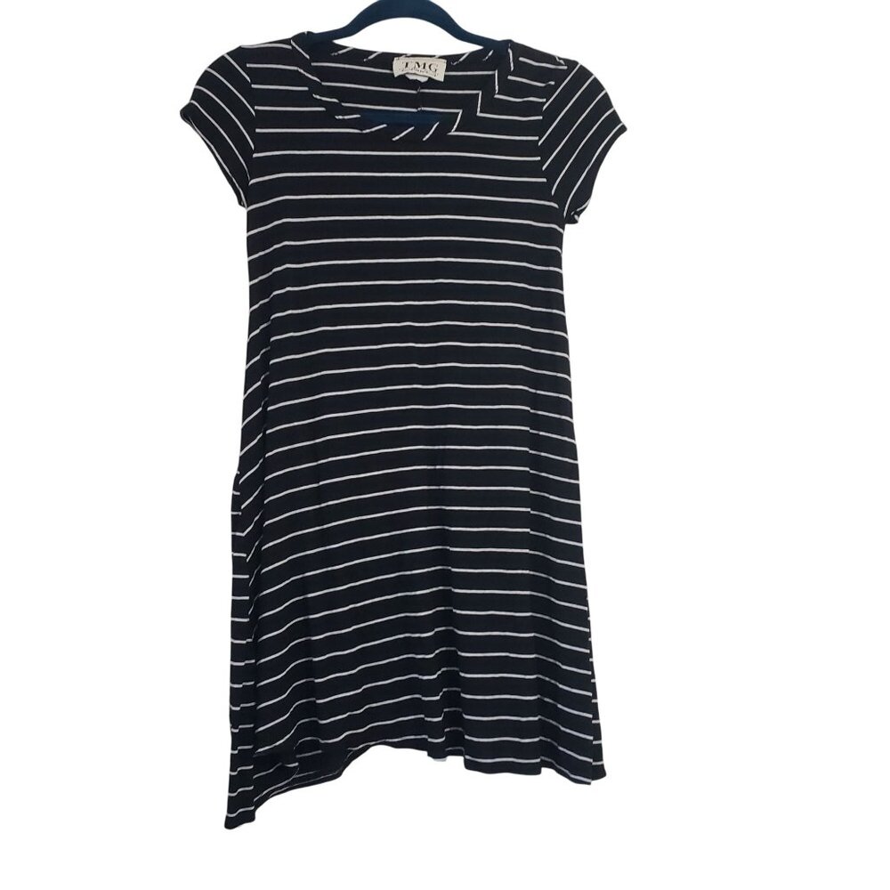 Vintage TMG Striped Short Sleeve Dress Size S Preppy Nautical Casual Lightweight